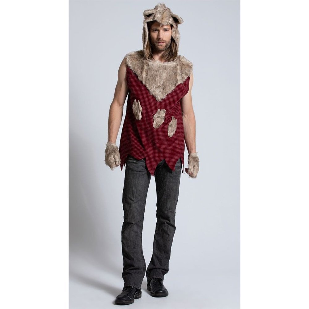 Dreamgirl Men's Halloween Sexy Bad Wolf Costume Faux Fur Red Riding Hood L